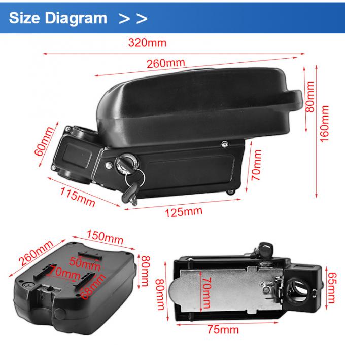 24V 10.4ah 11.6ah Electric Bike Battery Frog Style For Totem Viking Cortina E-GO 1
